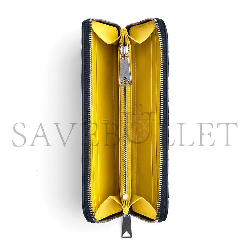 BOTTEGA VENETA INTRECCIATO ZIP-AROUND WALLET SPACE POLLEN 593217 (19*10*2cm)